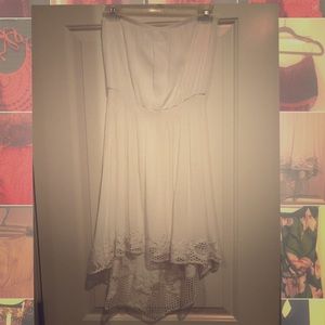 White Strapless Mini Sun Dress/ Cover Up